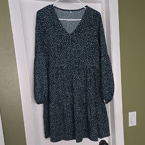 Green & White Polka Dot Dress
